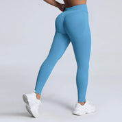 Women Ribbed Waist Band Scrunch Bum