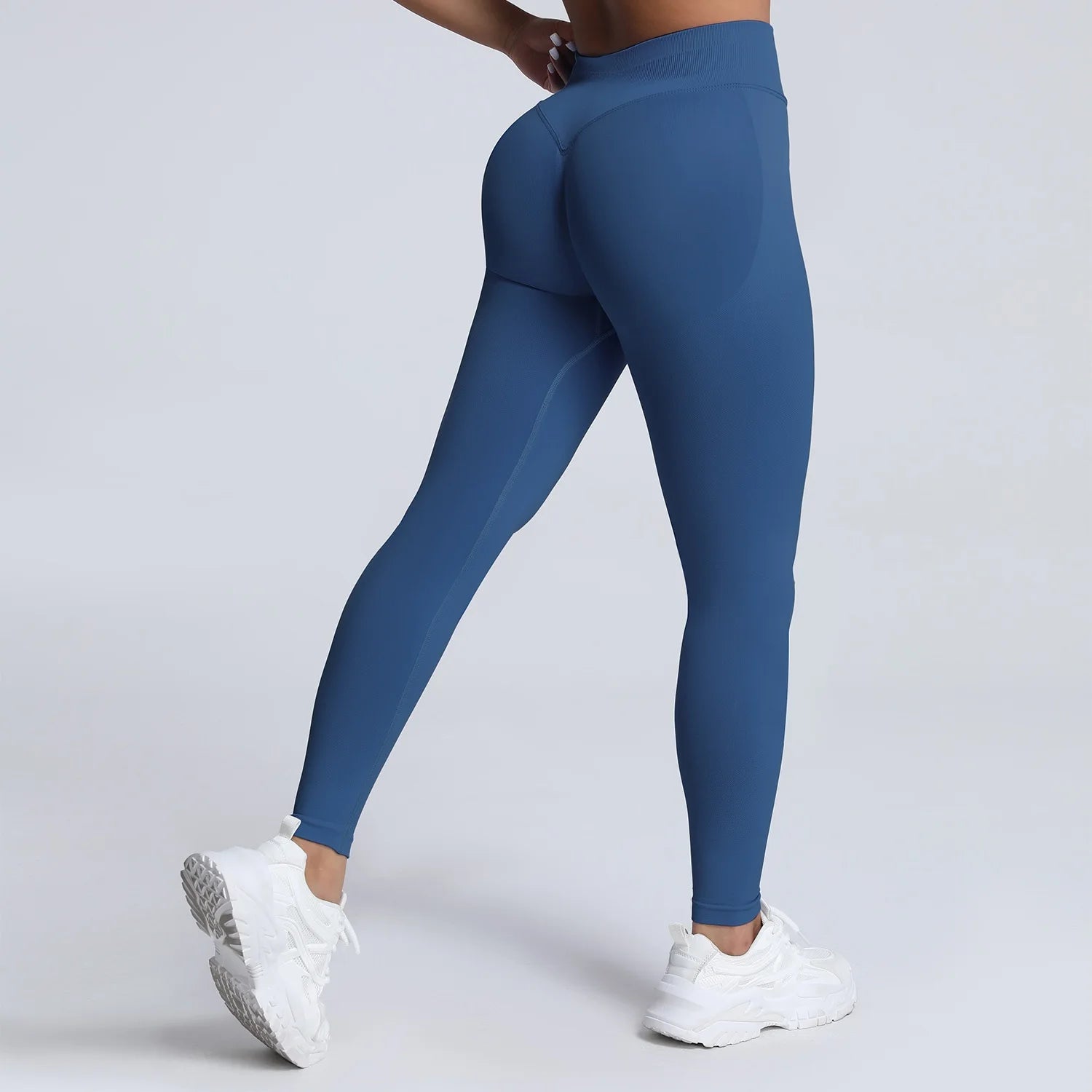Women Ribbed Waist Band Scrunch Bum