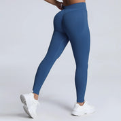 Women Ribbed Waist Band Scrunch Bum
