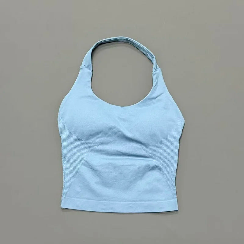 Sports Gym Halter Top Woman Seamless