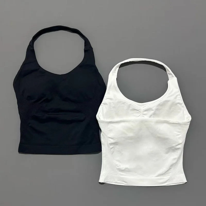 Sports Gym Halter Top Woman Seamless