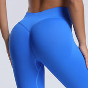 Women Ribbed Waist Band Scrunch Bum