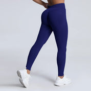 Women Ribbed Waist Band Scrunch Bum
