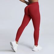 Women Ribbed Waist Band Scrunch Bum