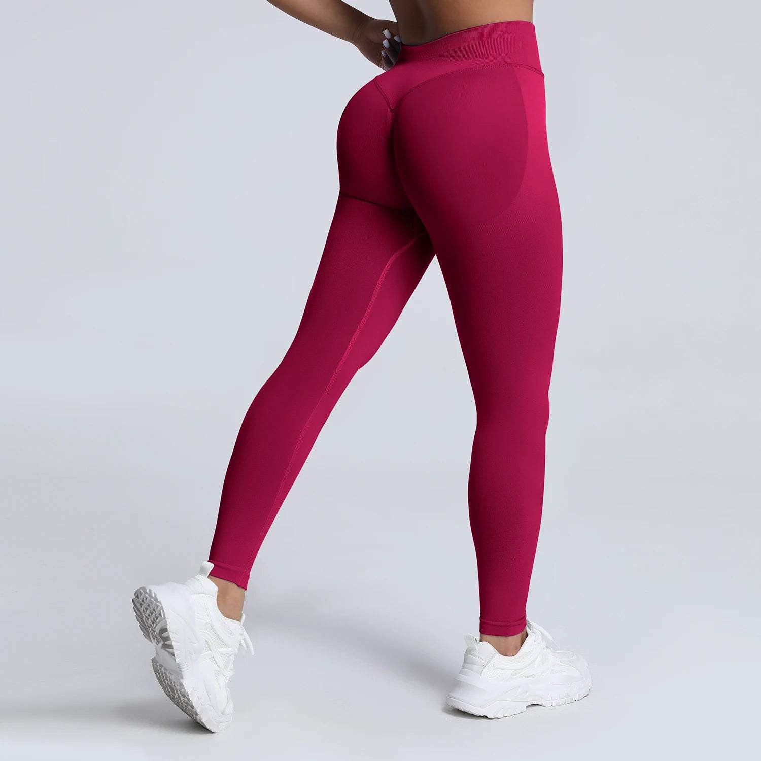 Women Ribbed Waist Band Scrunch Bum