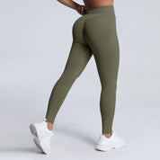 Women Ribbed Waist Band Scrunch Bum