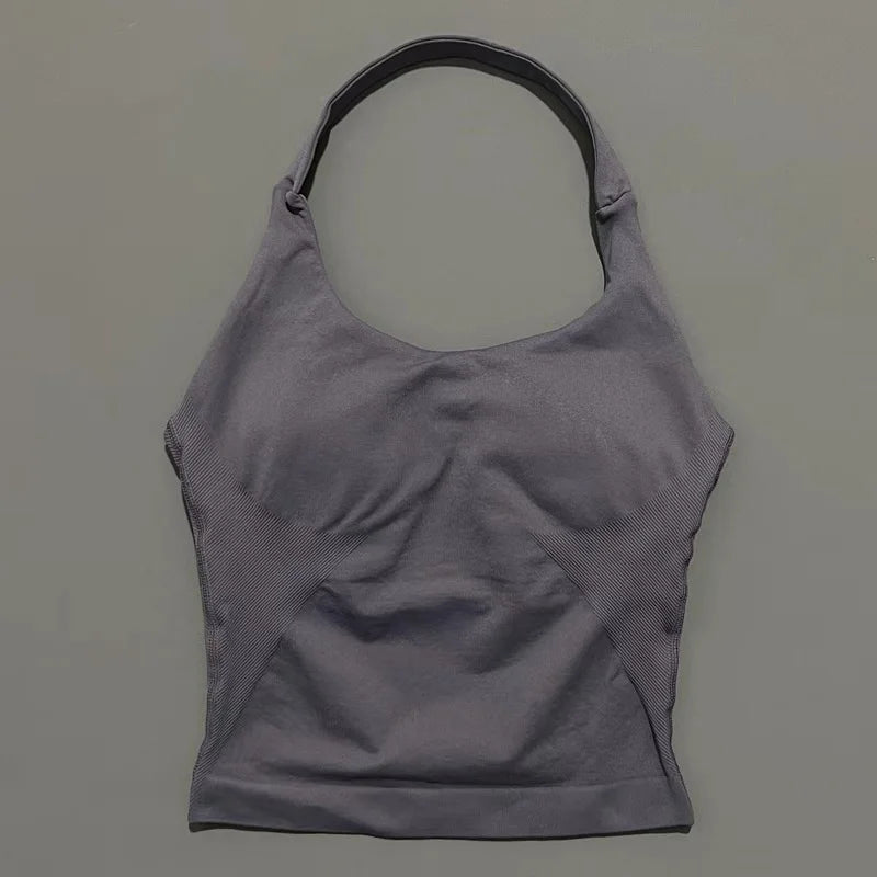 Sports Gym Halter Top Woman Seamless