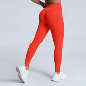 Women Ribbed Waist Band Scrunch Bum