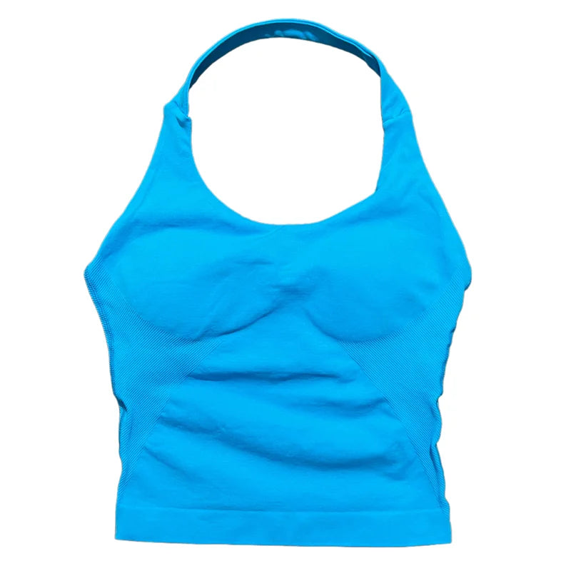 Sports Gym Halter Top Woman Seamless