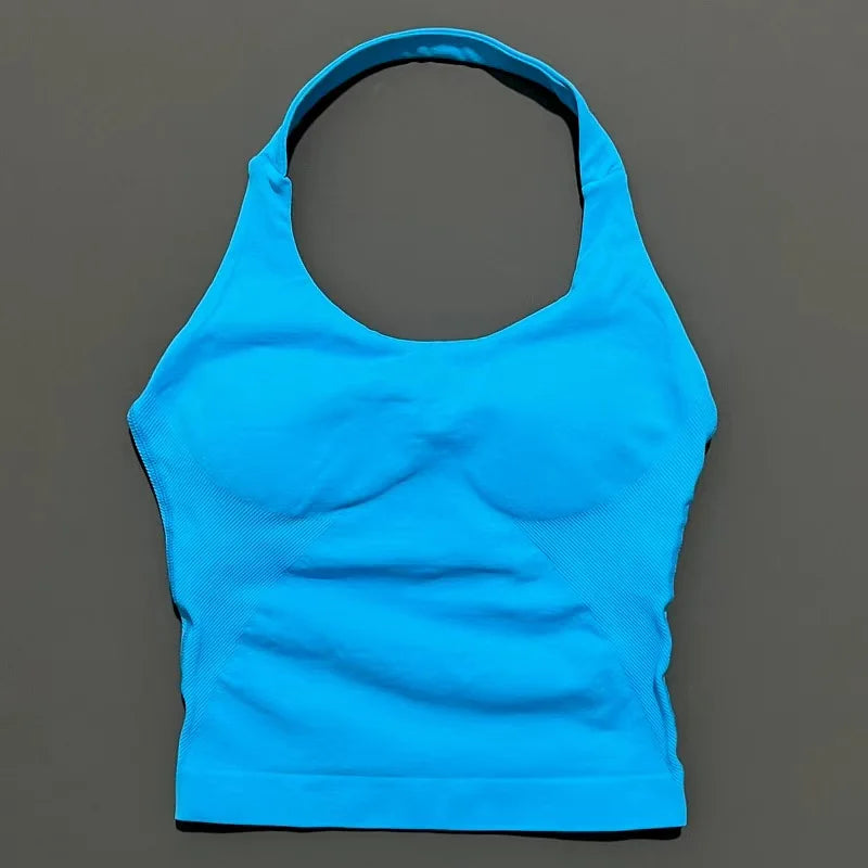 Sports Gym Halter Top Woman Seamless