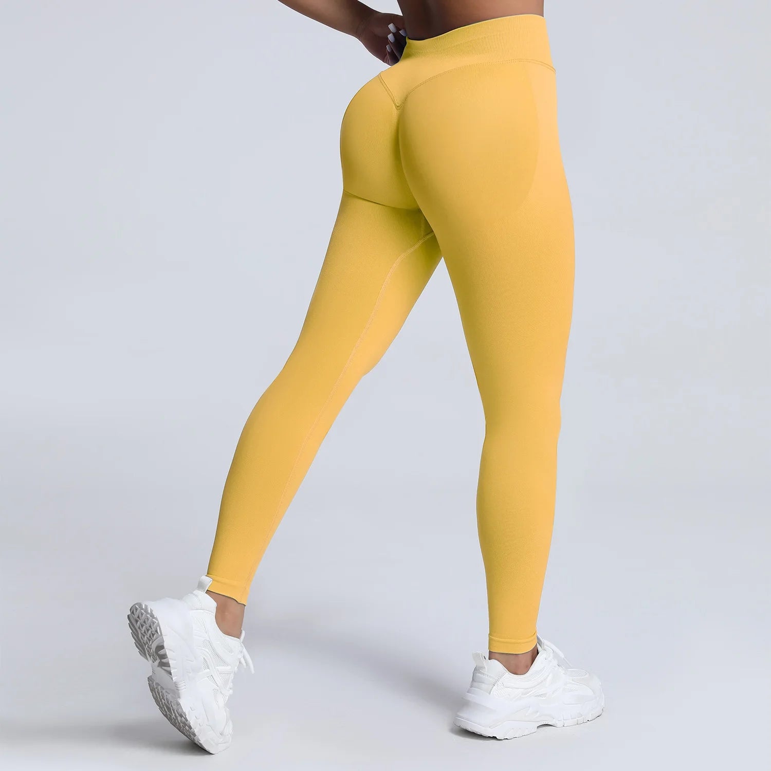 Women Ribbed Waist Band Scrunch Bum