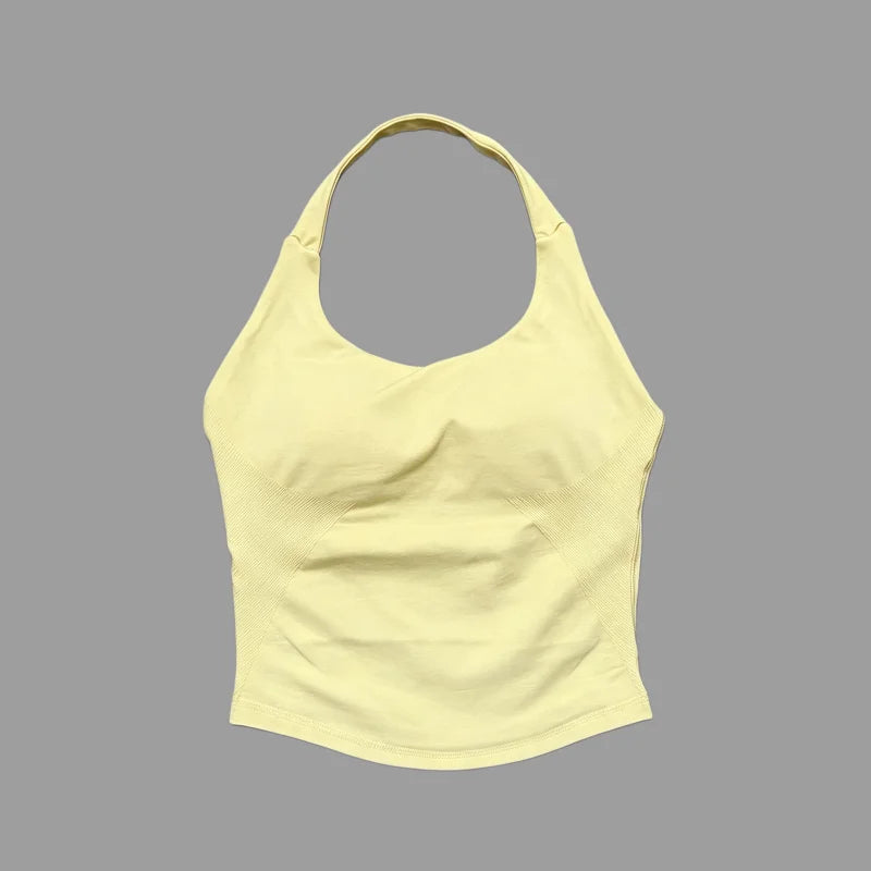 Sports Gym Halter Top Woman Seamless
