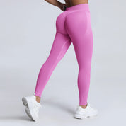 Women Ribbed Waist Band Scrunch Bum