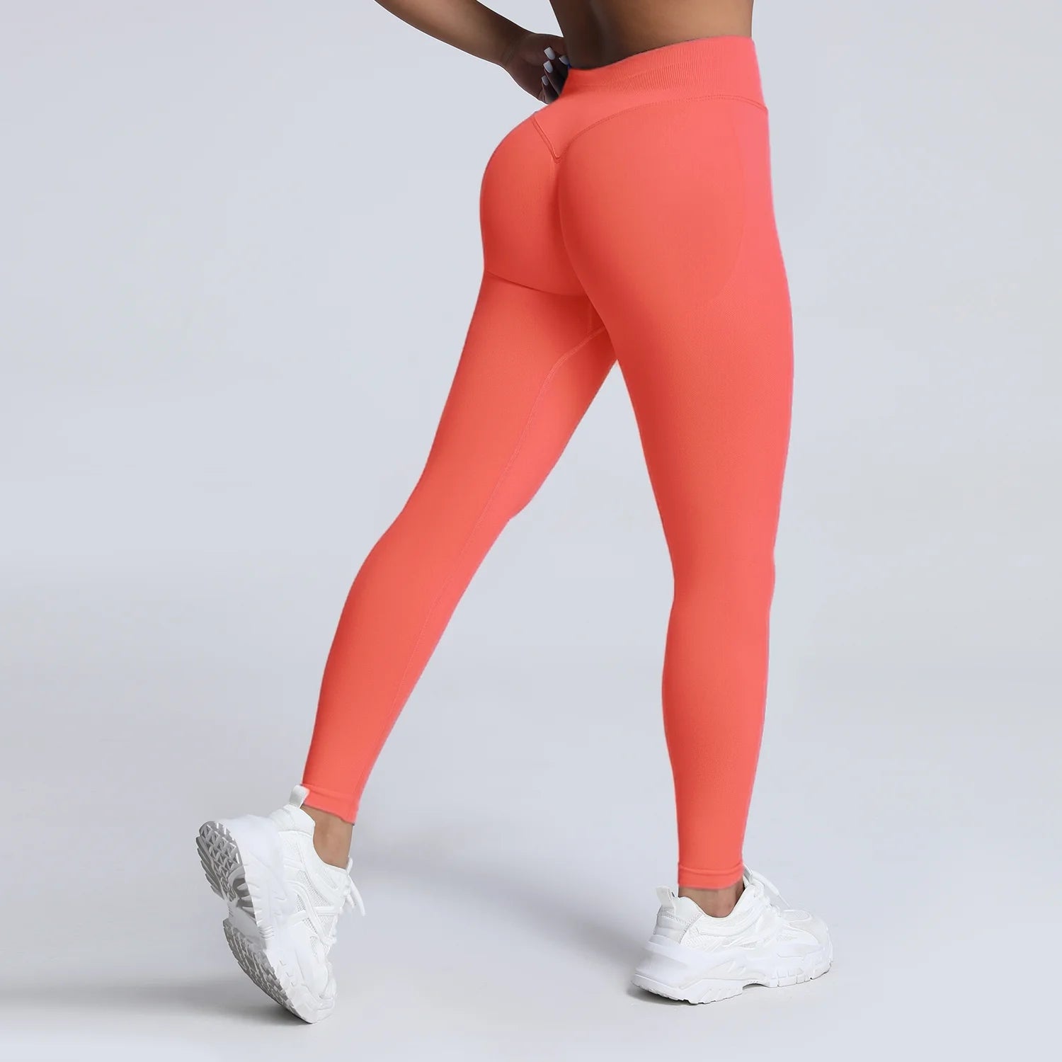 Women Ribbed Waist Band Scrunch Bum