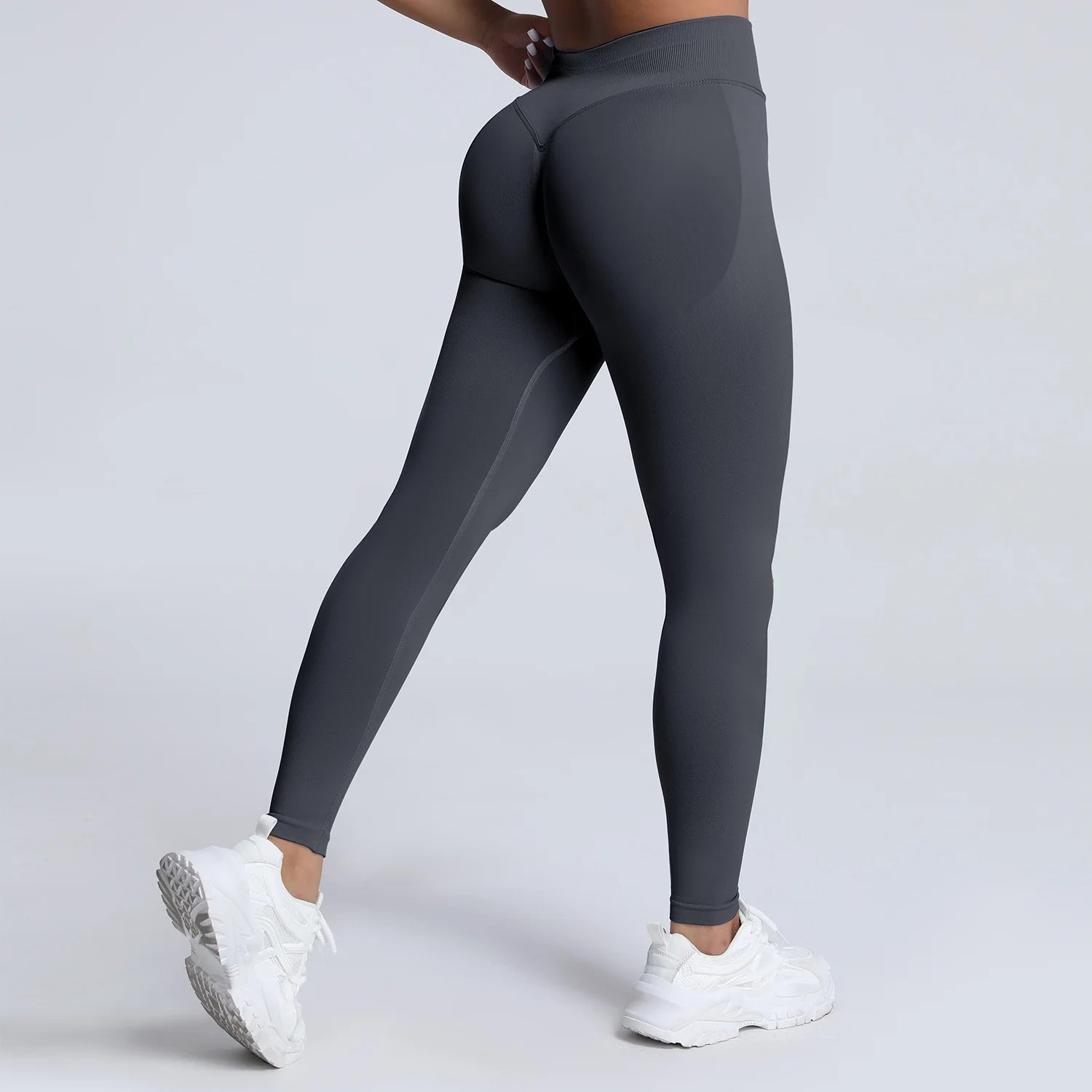 Women Ribbed Waist Band Scrunch Bum