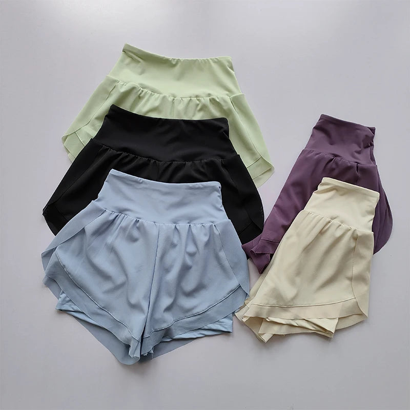 Summer Women's Sports Shorts Mesh 2 In 1