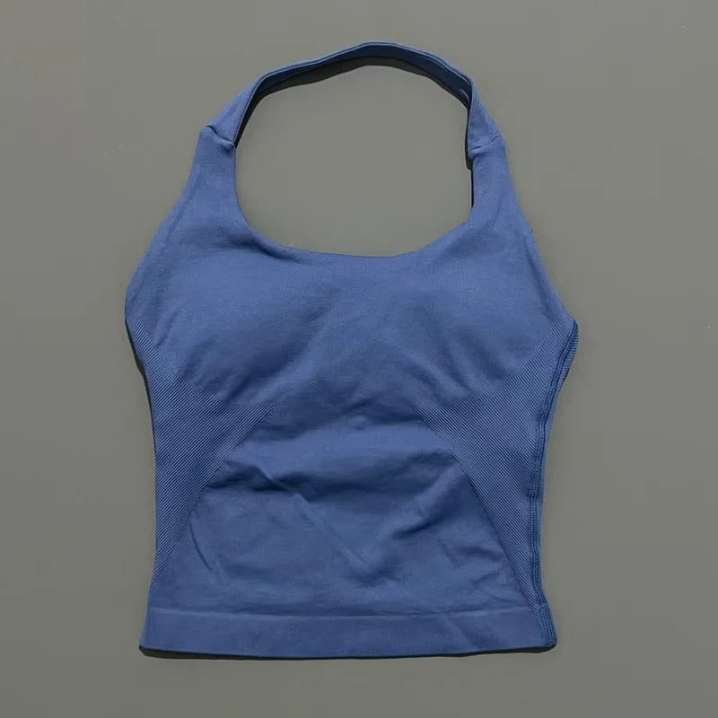 Sports Gym Halter Top Woman Seamless