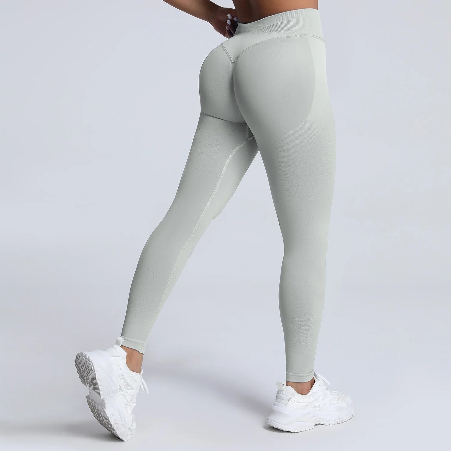 Women Ribbed Waist Band Scrunch Bum
