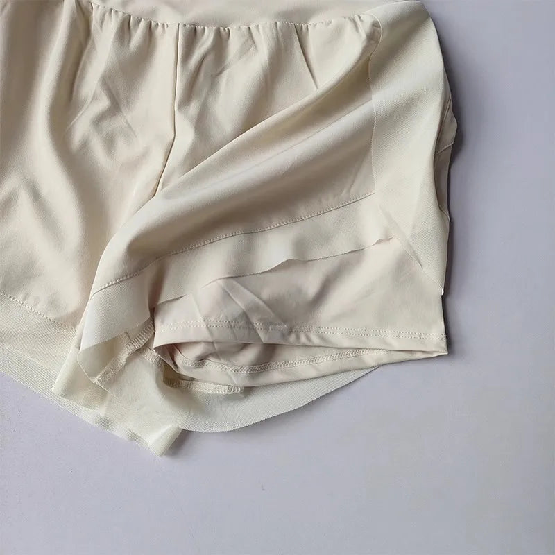 Summer Women's Sports Shorts Mesh 2 In 1