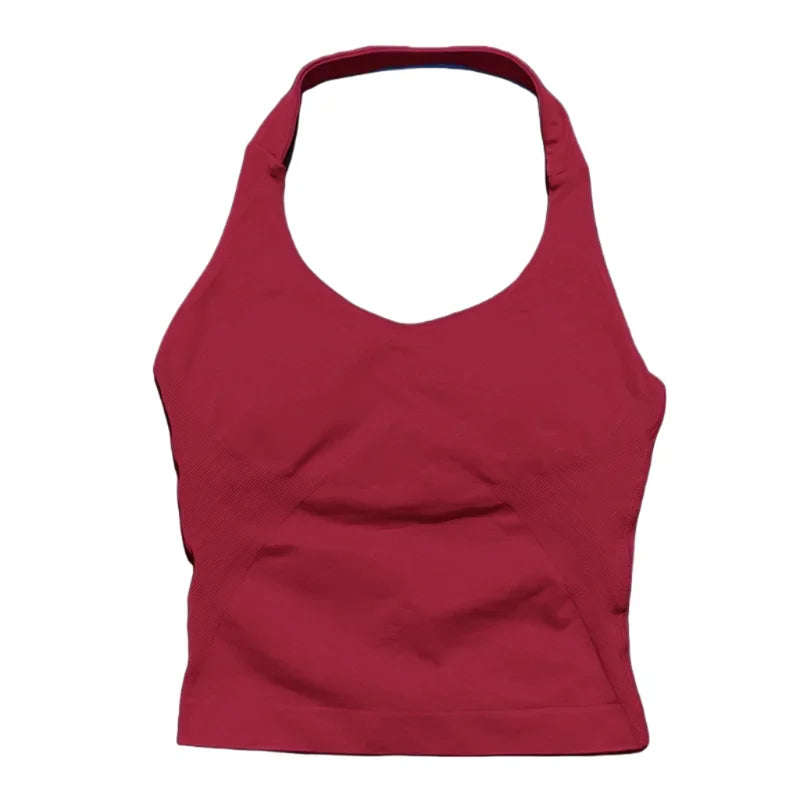 Sports Gym Halter Top Woman Seamless