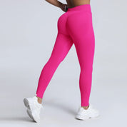 Women Ribbed Waist Band Scrunch Bum