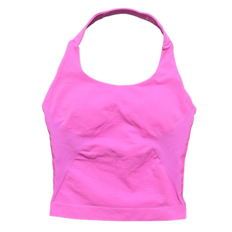 Sports Gym Halter Top Woman Seamless