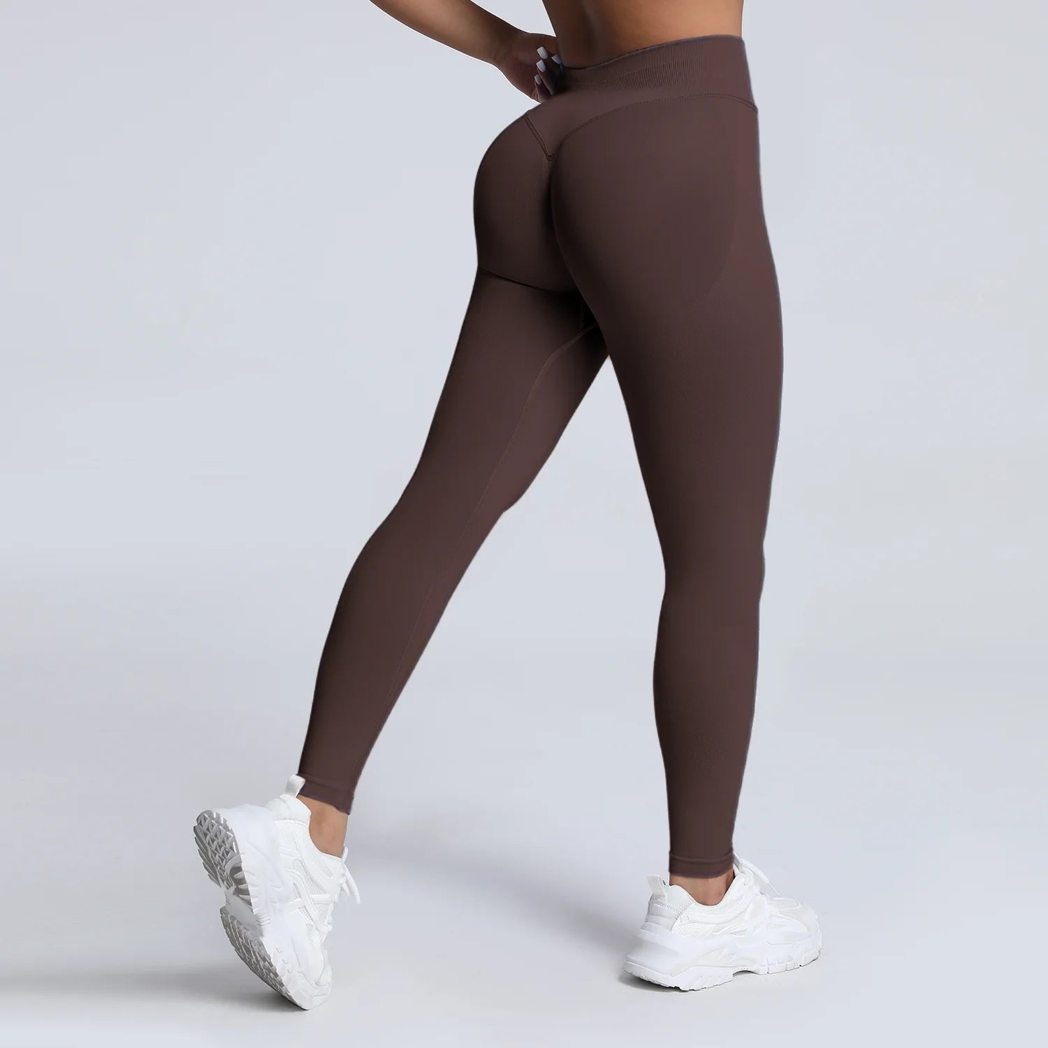 Women Ribbed Waist Band Scrunch Bum