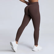 Women Ribbed Waist Band Scrunch Bum