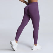 Women Ribbed Waist Band Scrunch Bum