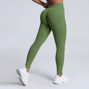 Women Ribbed Waist Band Scrunch Bum