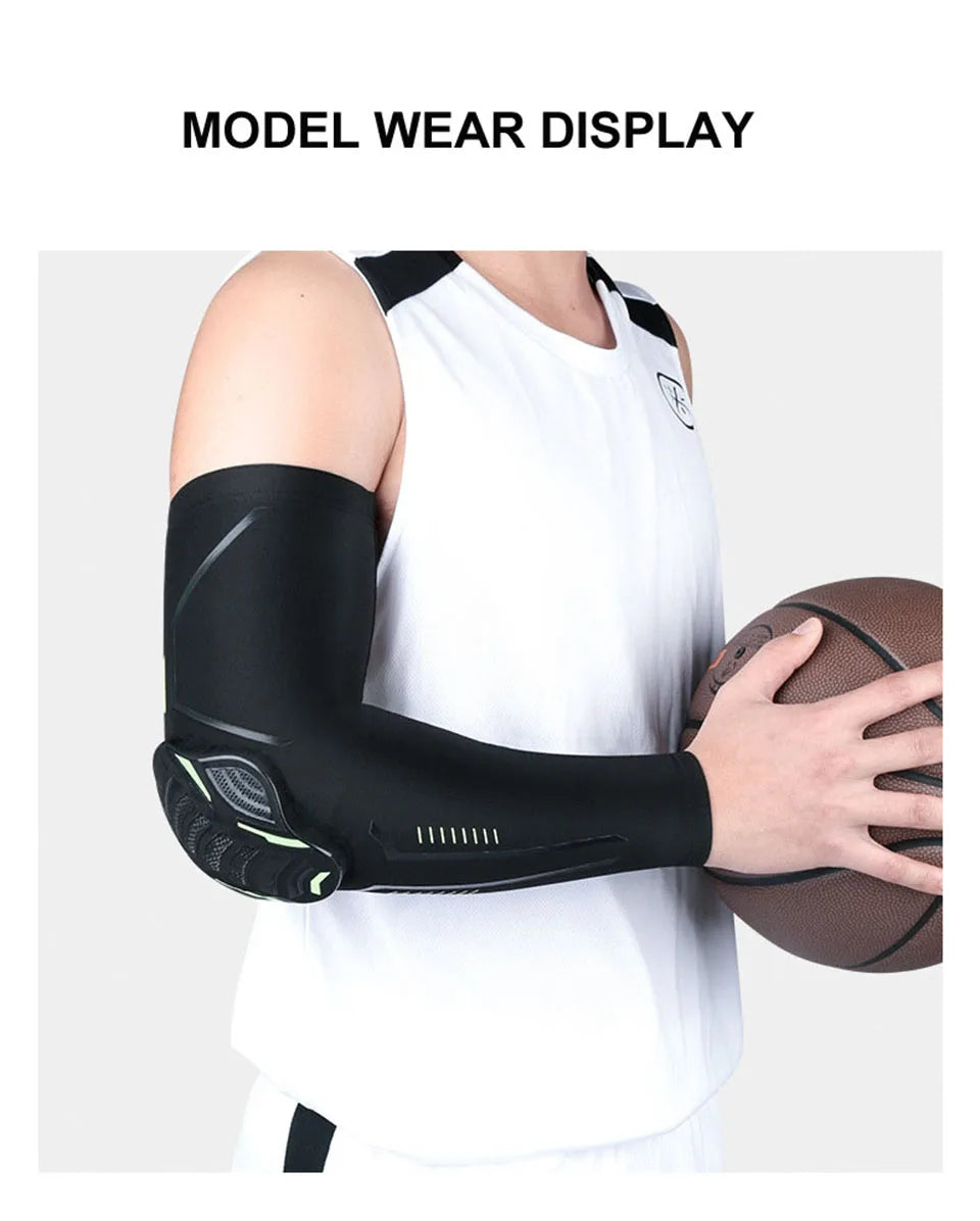 1PC Breathable Sports Arm Sleeves with Compression Elbow Pads