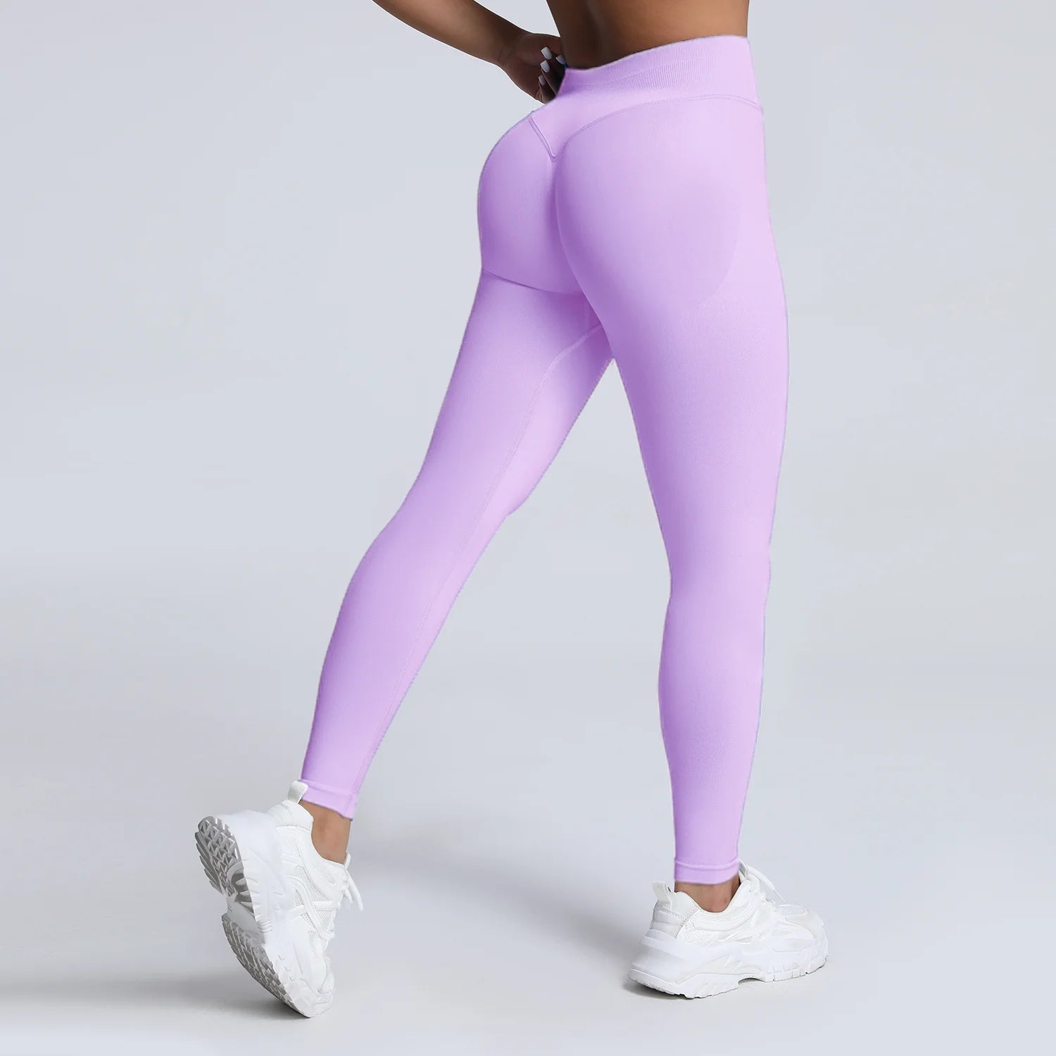 Women Ribbed Waist Band Scrunch Bum