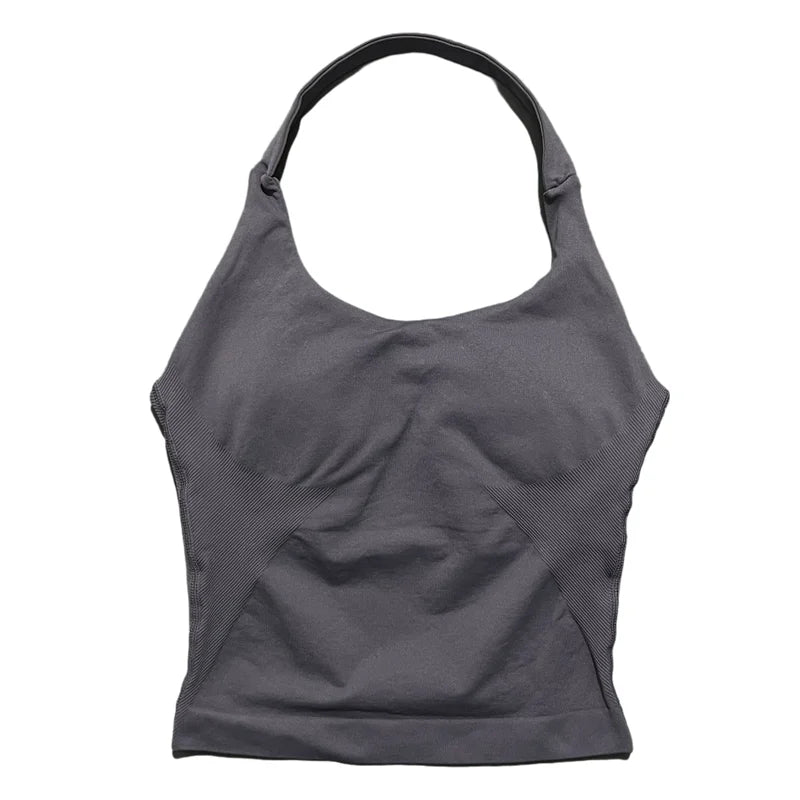 Sports Gym Halter Top Woman Seamless