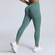 Women Ribbed Waist Band Scrunch Bum
