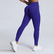 Women Ribbed Waist Band Scrunch Bum