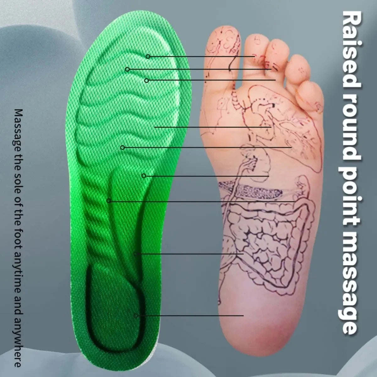 1Pair Sport Insoles PU High Stretch Shock