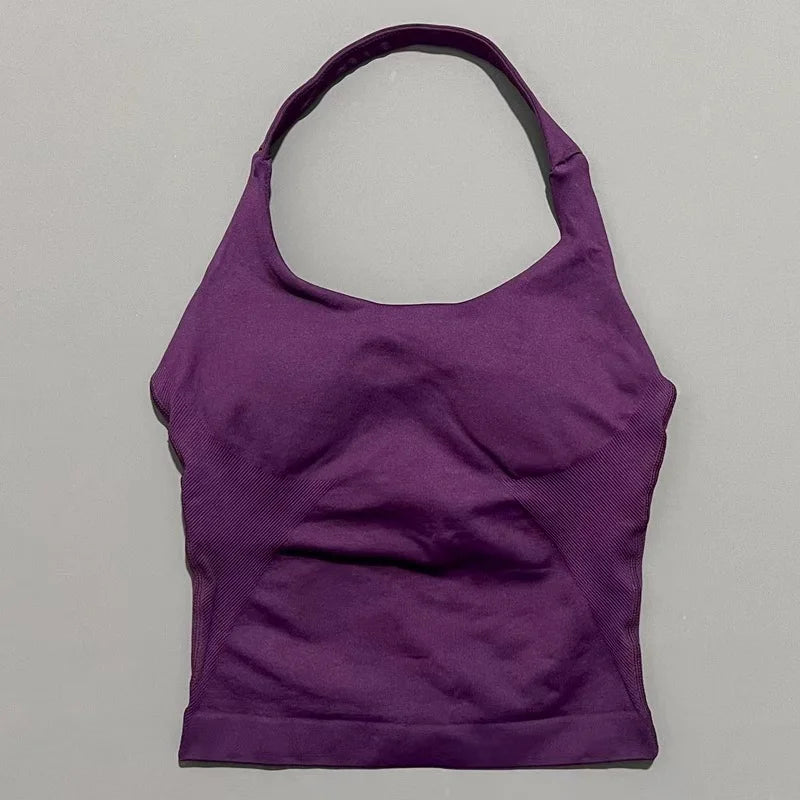Sports Gym Halter Top Woman Seamless