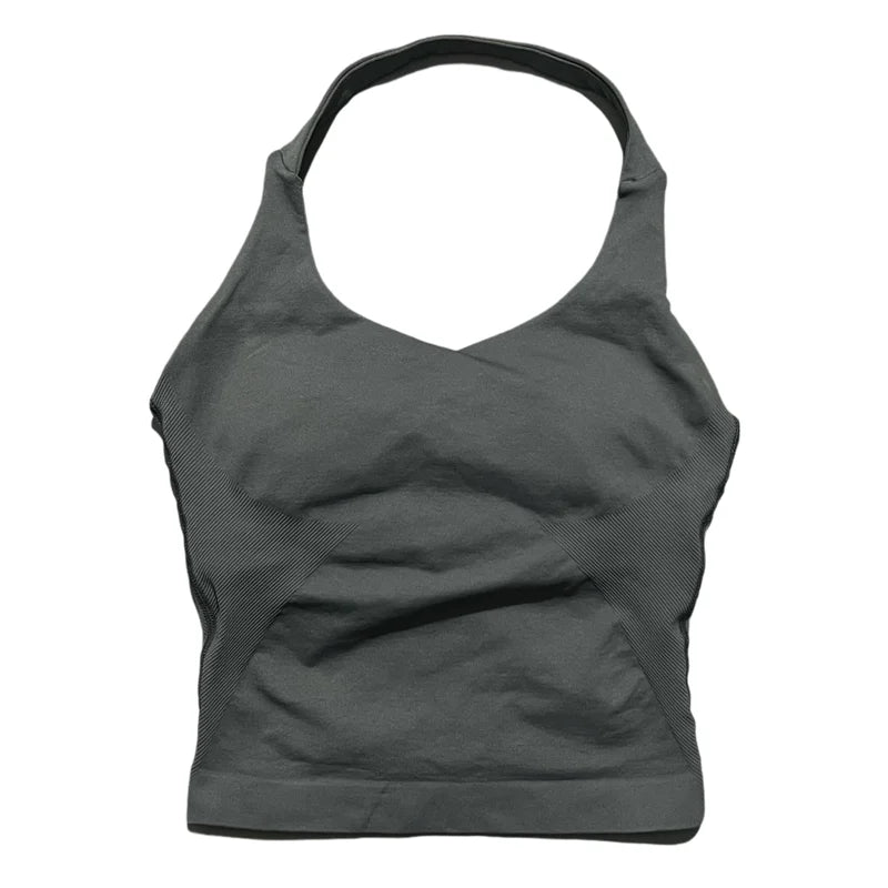 Sports Gym Halter Top Woman Seamless