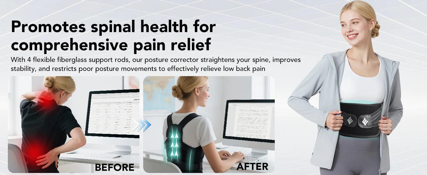 Posture Corrector Back Brace Adjustable Back Support for Women and Men