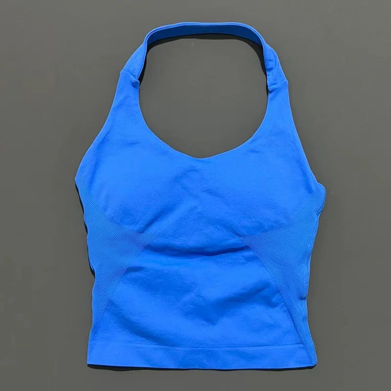 Sports Gym Halter Top Woman Seamless