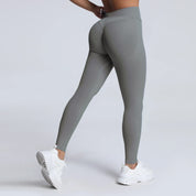 Women Ribbed Waist Band Scrunch Bum