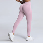 Women Ribbed Waist Band Scrunch Bum