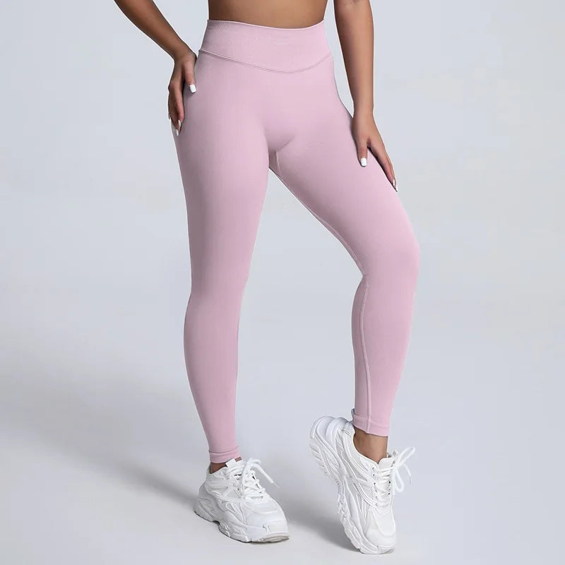 Women Ribbed Waist Band Scrunch Bum