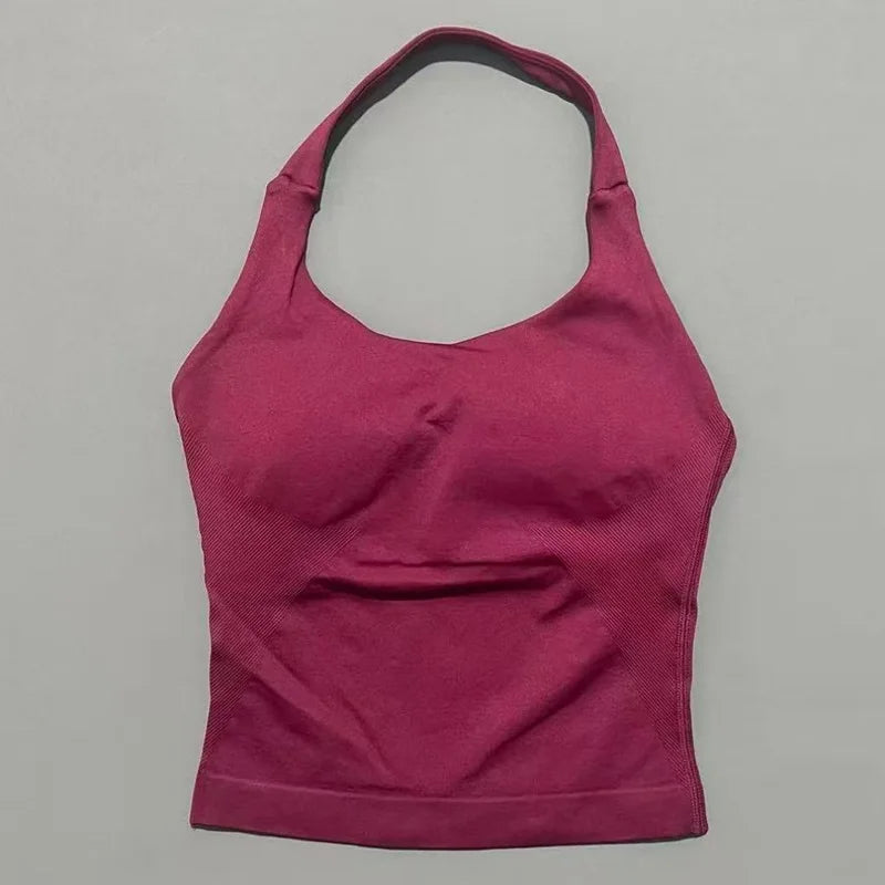 Sports Gym Halter Top Woman Seamless