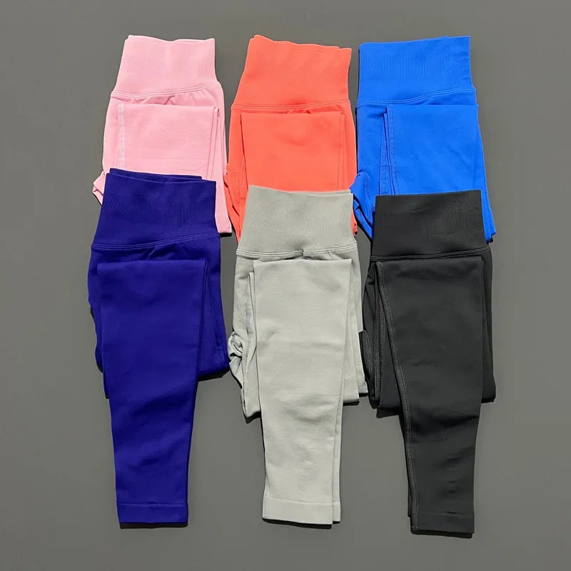 Women Ribbed Waist Band Scrunch Bum