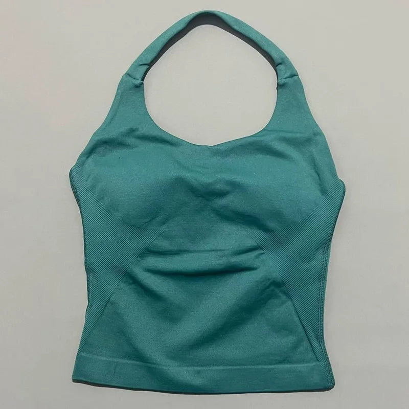 Sports Gym Halter Top Woman Seamless