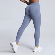 Women Ribbed Waist Band Scrunch Bum