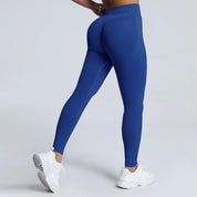 Women Ribbed Waist Band Scrunch Bum