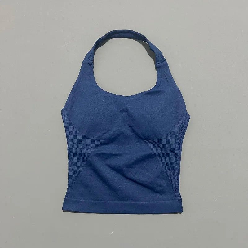 Sports Gym Halter Top Woman Seamless