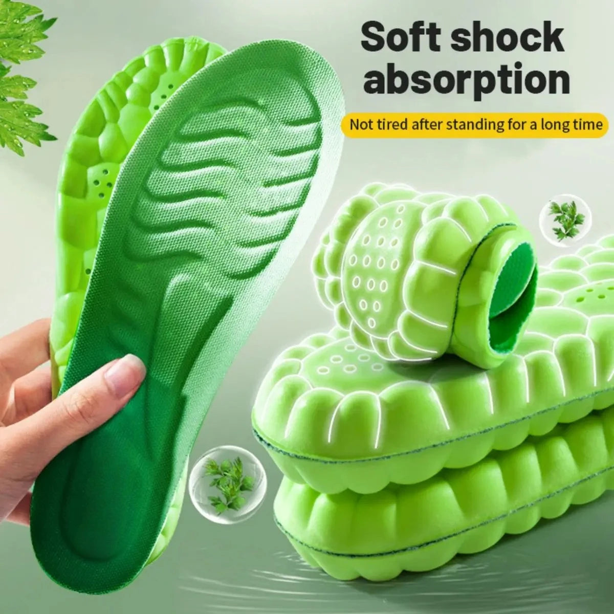 1Pair Sport Insoles PU High Stretch Shock